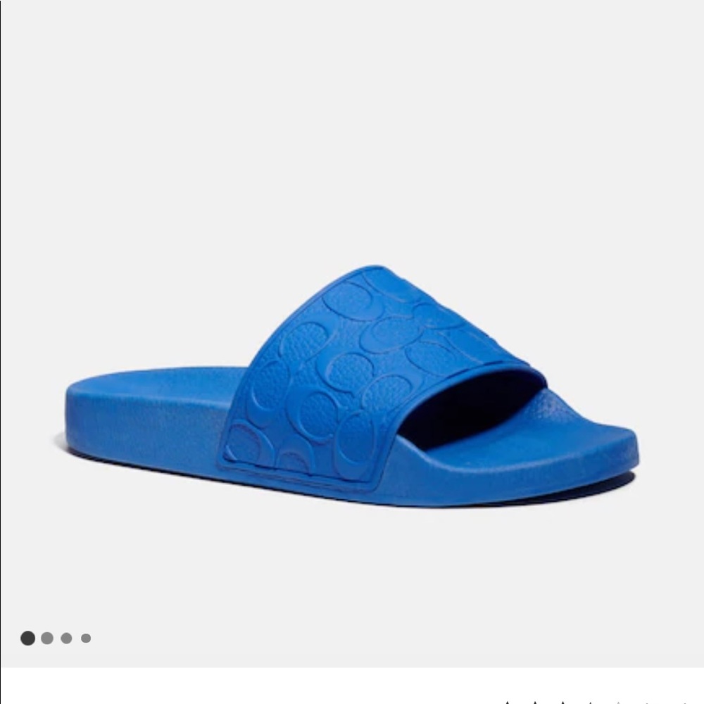 🏈🏈 Coach Size 8 Blue Men’s Slide Sandals New Never Worn - Picture 1 of 5